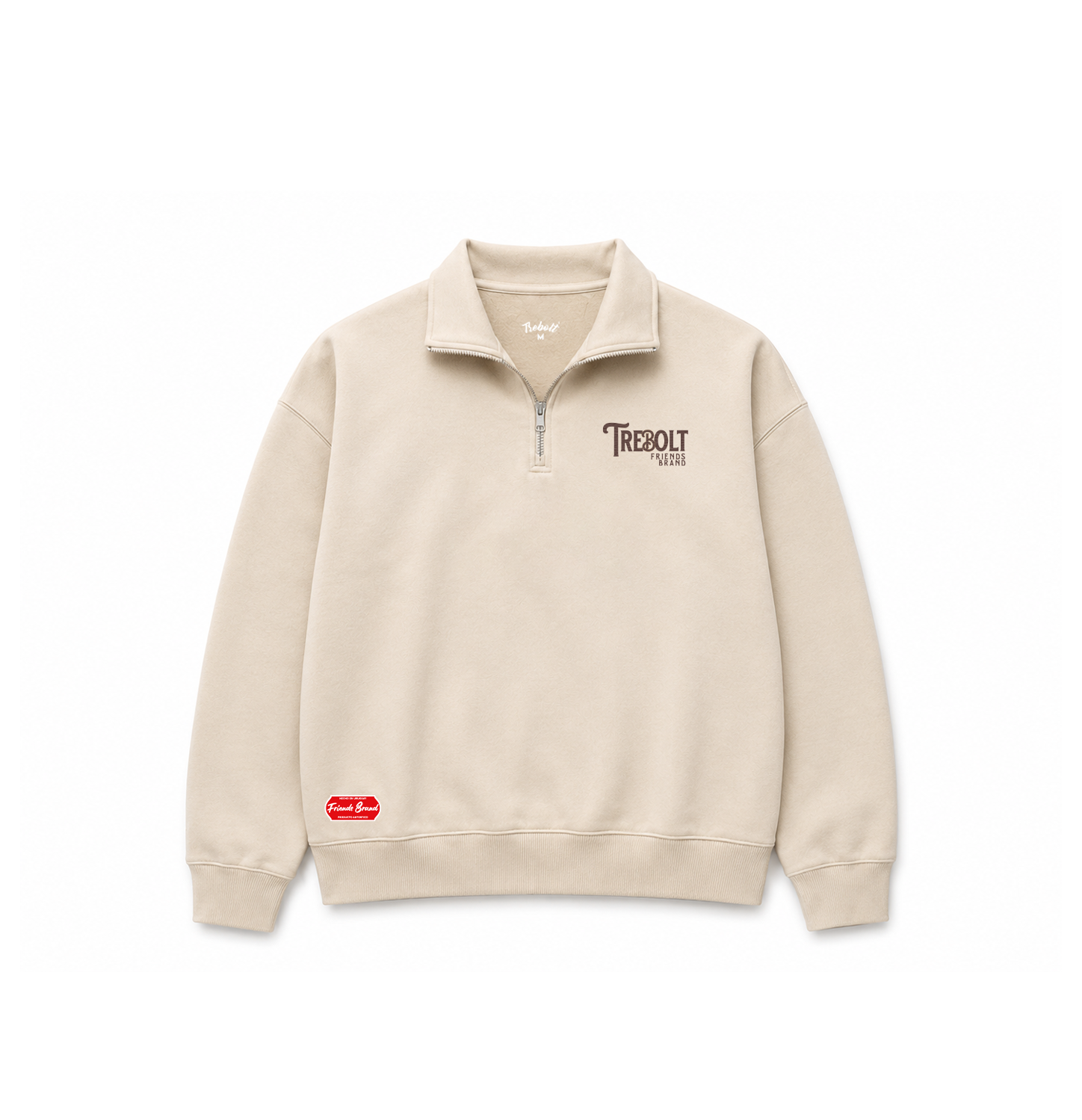 Buzo medio cierre "OFF DUTY" beige